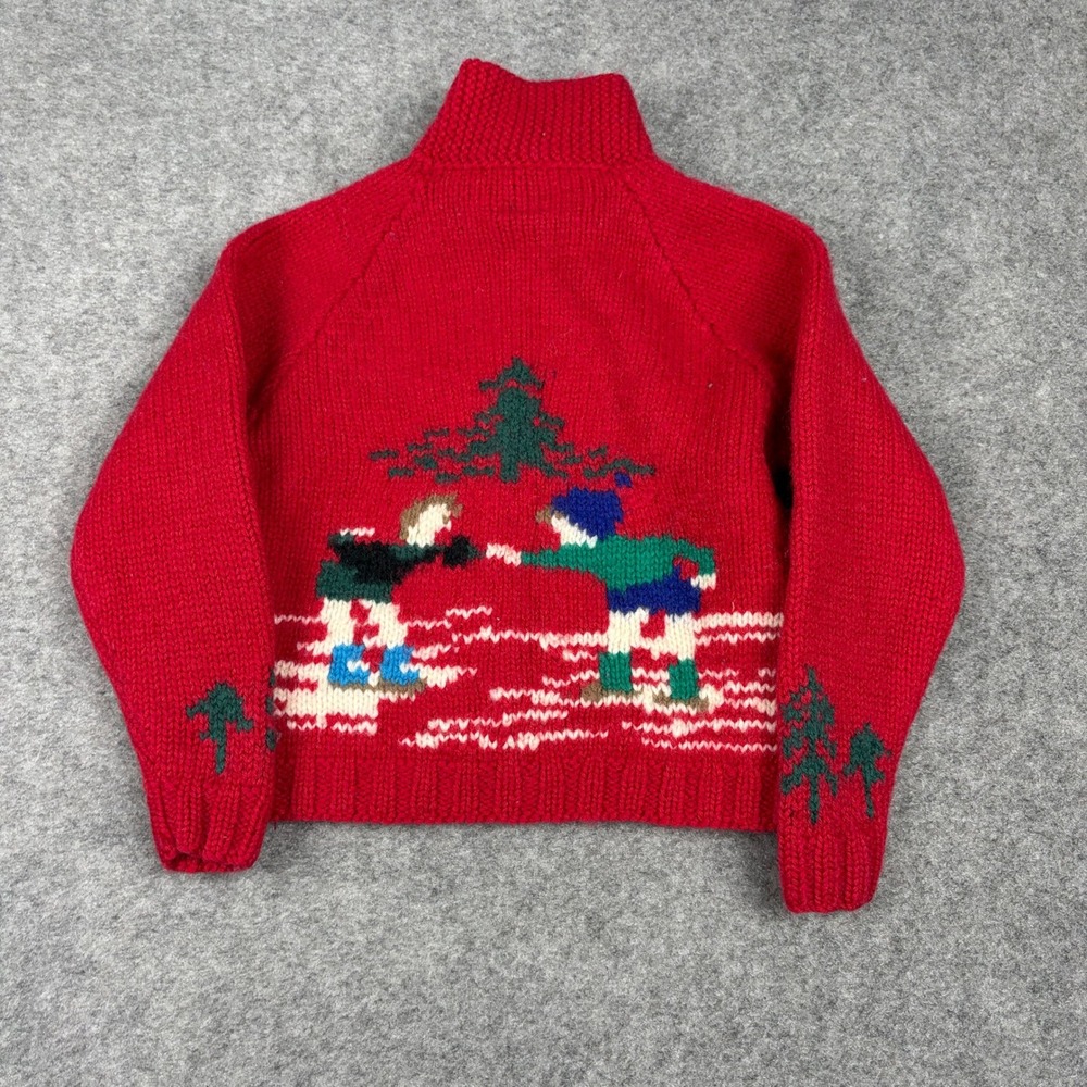 Gap Cardigan Sweater Womens S Red Wool Vintage Skiing Ice Skating Knit Button Up - Picture 8 of 9